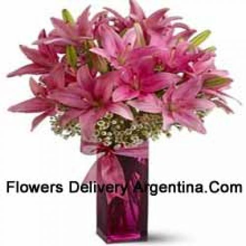 Pink Lilies in Beautiful Vase